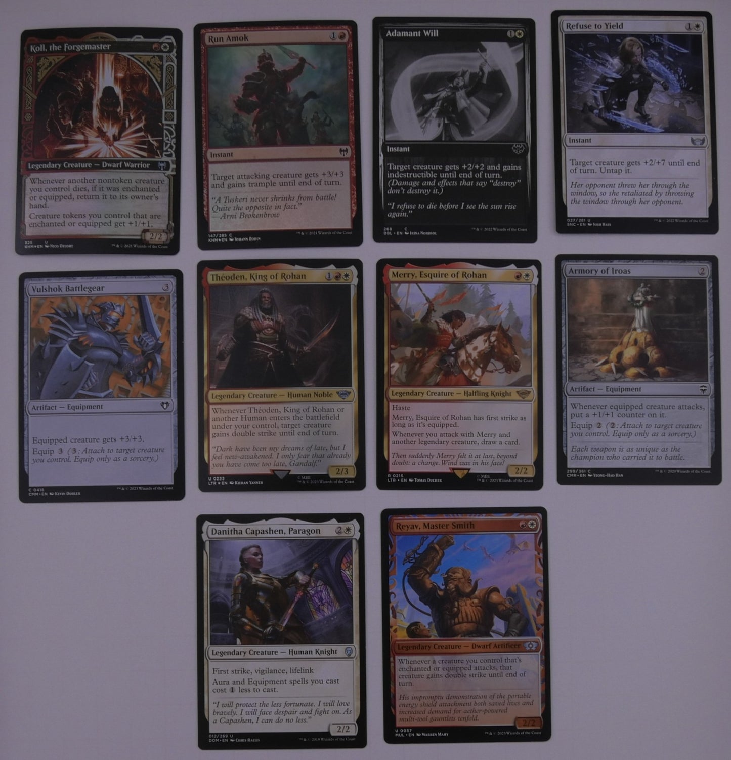 Merry Esquire of Rohan MTG Commander style 15 card Boros pack with lands and combat focused cards