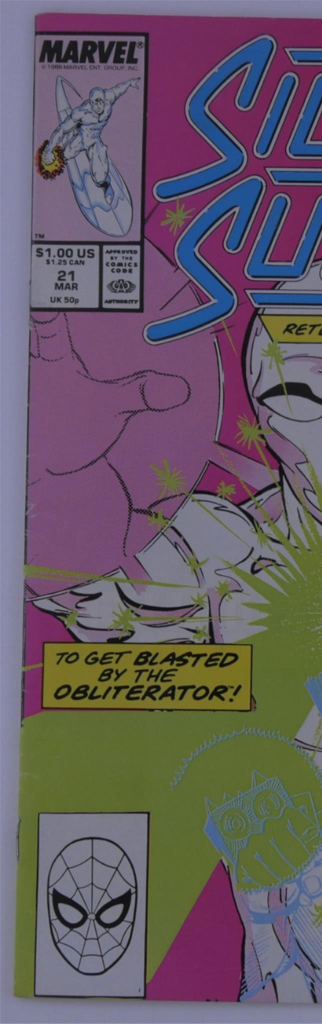Silver Surfer #21 (Marvel, 1989) Returns to Zenn-La vs Obliterator