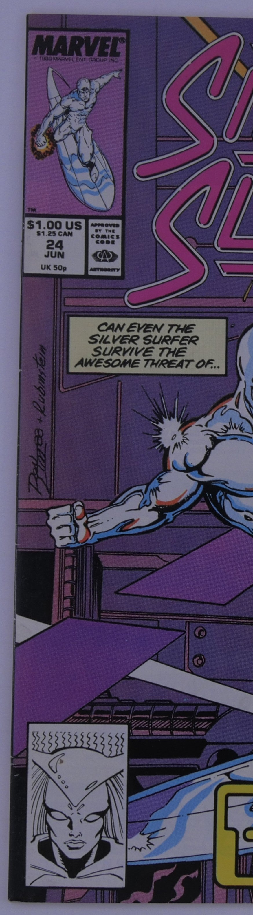Silver Surfer #24 (Marvel, 1989) G.I.G.O. 1st App? Sci-Fi Planet Computer