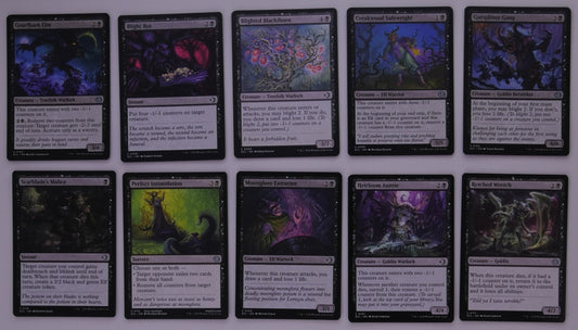 10-card MTG Lorwyn Wither –1/–1 counters black control pack grid (exact cards shown)