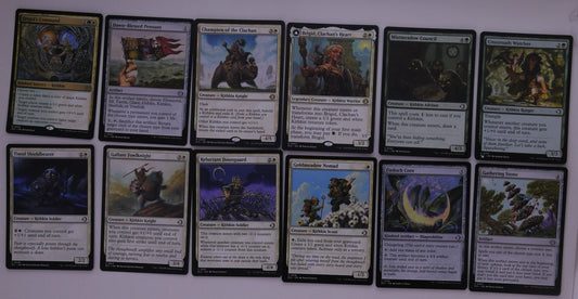 12-card MTG Lorwyn Kithkin go-wide tribal aggro pack grid, exact cards shown – DM Vault Co