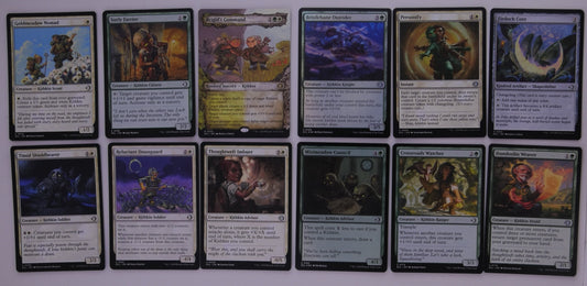 12-card MTG Lorwyn Kithkin synergy value midrange pack grid, exact cards shown – DM Vault Co