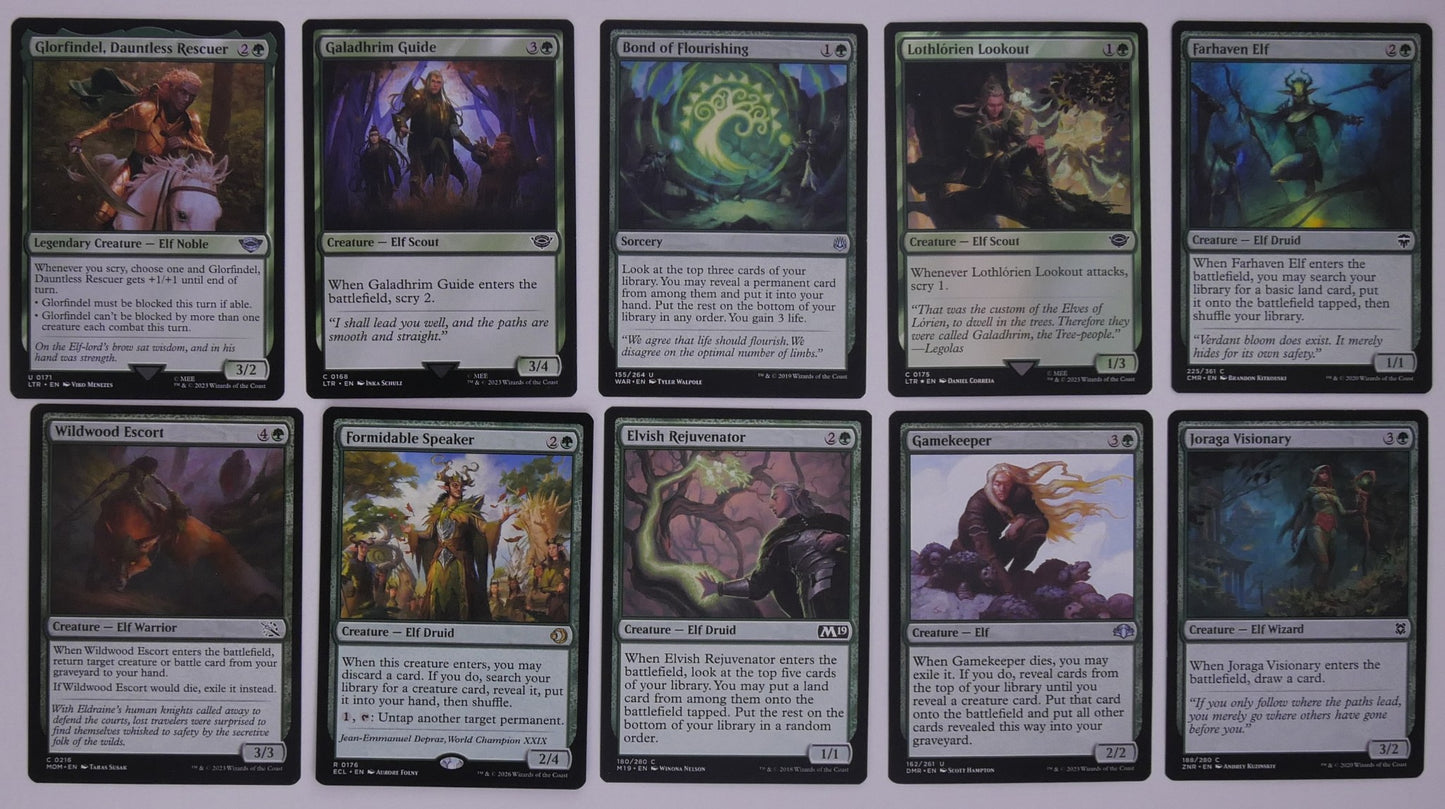 MTG Elf tribal 10-card value engine pack – ramp scry recursion – DM Vault Co