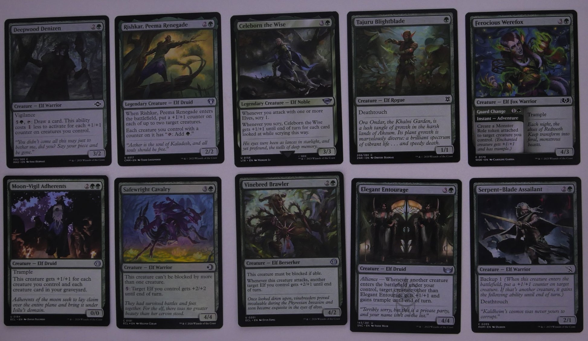 MTG Elf tribal +1/+1 counters midrange pack featuring green Elf synergy cards – DM Vault Co