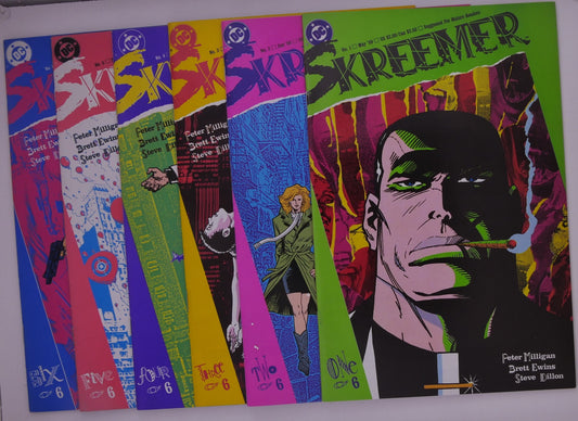 Skreemer #1–6 complete DC Comics 1989 Mature Readers series covers displayed together