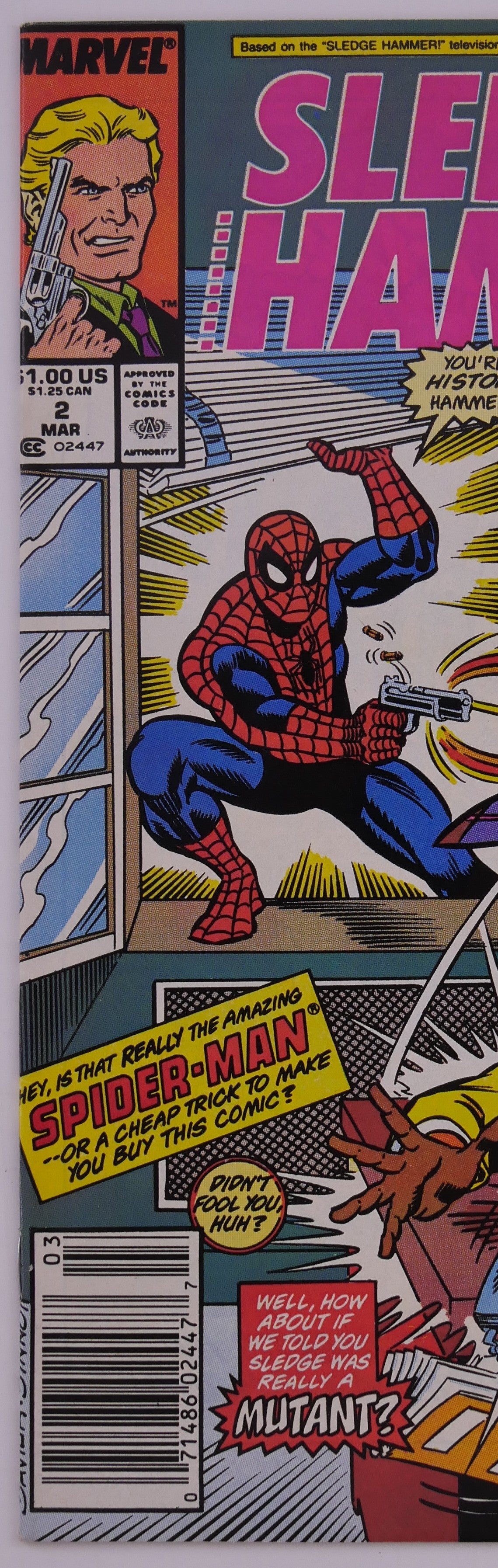 Sledge Hammer! #2 Marvel Comics Spider-Man Cover (1988)
