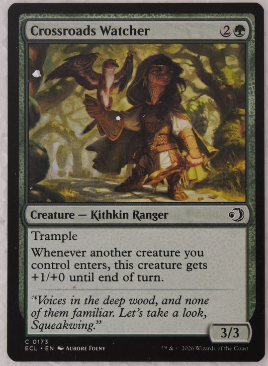Crossroads Watcher MTG ECL 0173 regular finish Kithkin Ranger creature card