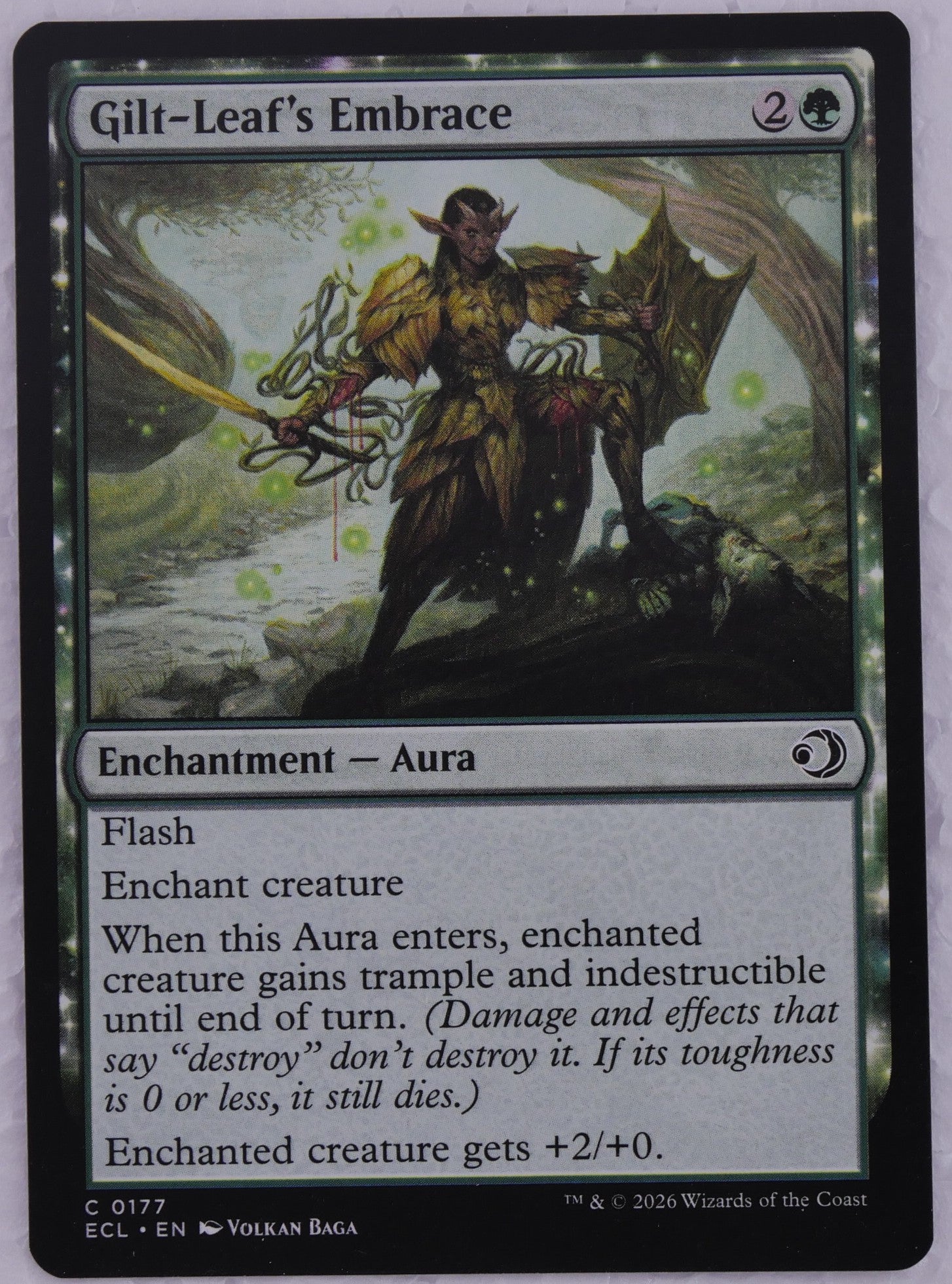 Gilt-Leaf’s Embrace Lowryn: Eclipsed 0177 MTG green Aura card DM Vault Co