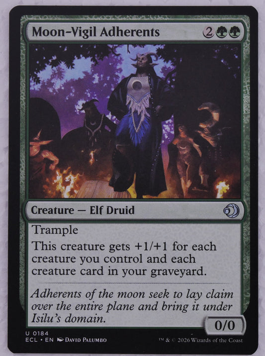 Moon-Vigil Adherents Lowryn: Eclipsed 0184 MTG Elf Druid trample card DM Vault Co
