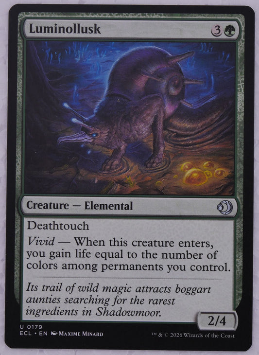 Luminollusk Lowryn: Eclipsed 0179 MTG green Elemental deathtouch card DM Vault Co