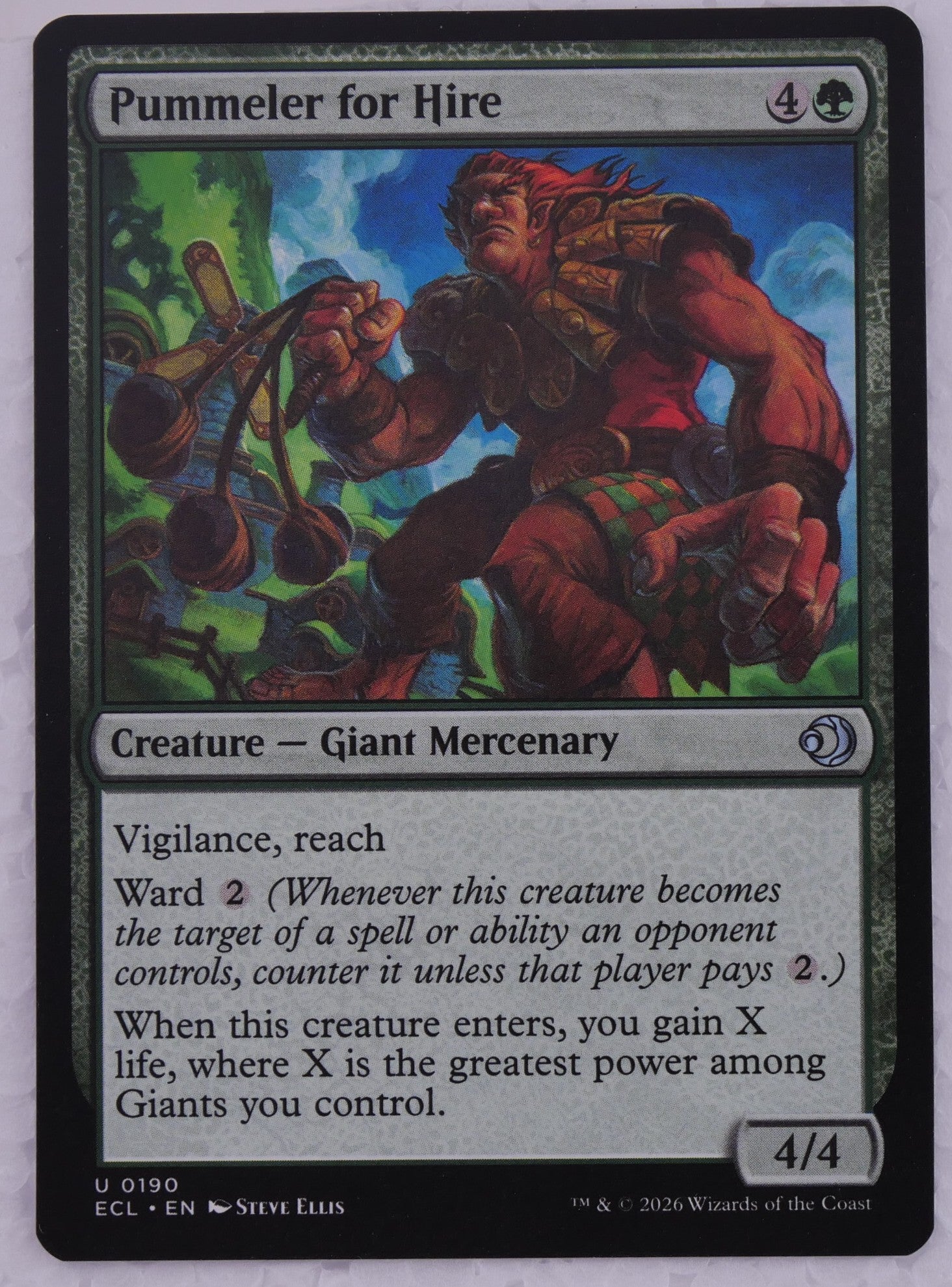 Pummeler for Hire Lowryn: Eclipsed 0190 MTG Giant Mercenary card DM Vault Co