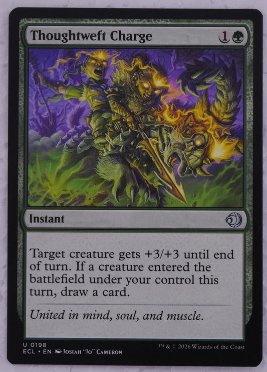 Thoughtweft Charge Lowryn: Eclipsed 0198 MTG green instant pump card DM Vault Co