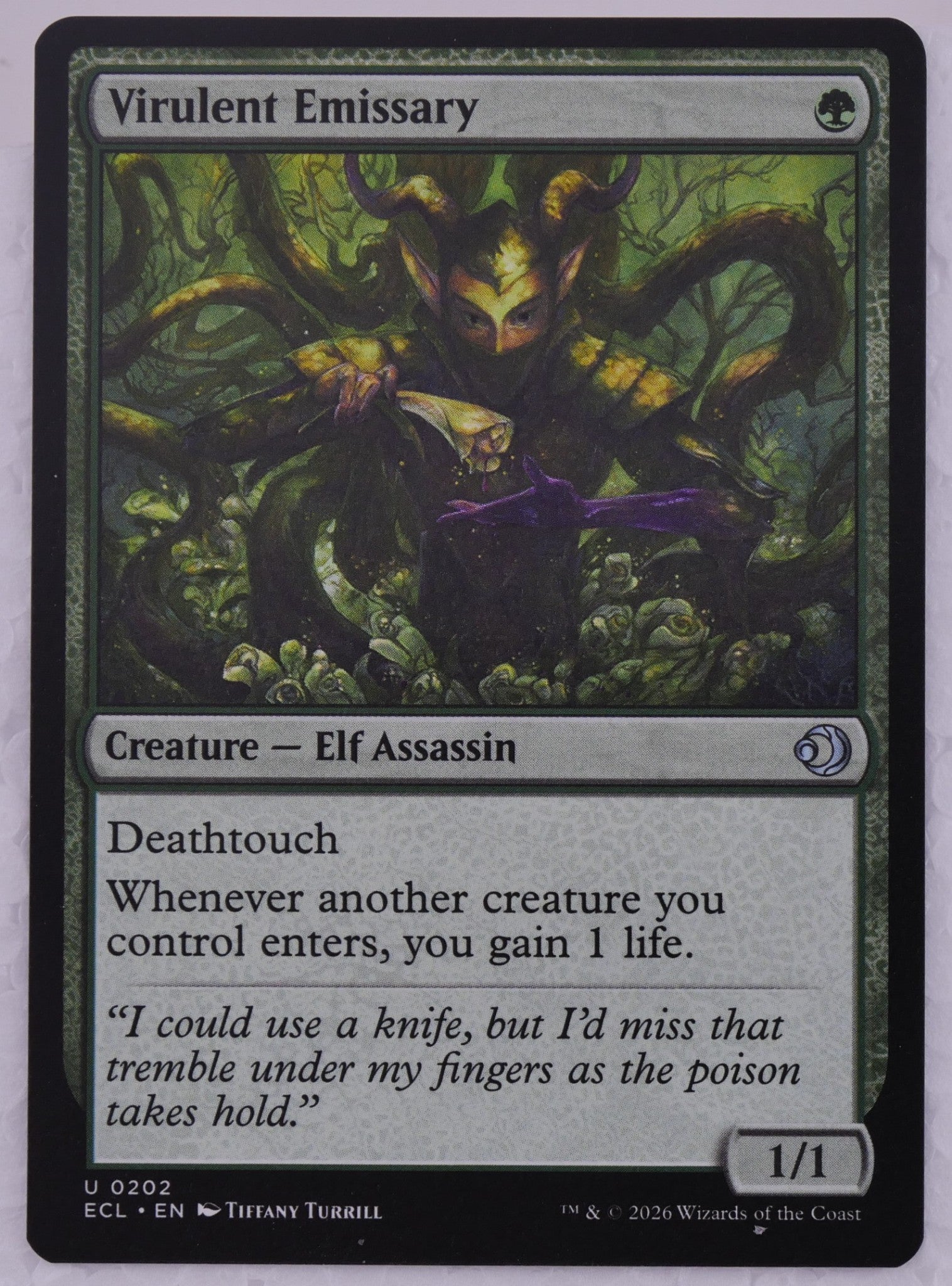 Virulent Emissary Lowryn: Eclipsed 0202 MTG Elf Assassin deathtouch DM Vault Co