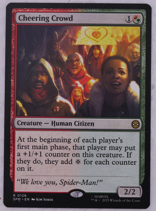 Cheering Crowd MTG card SPM 0126 regular finish Human Citizen rare front image