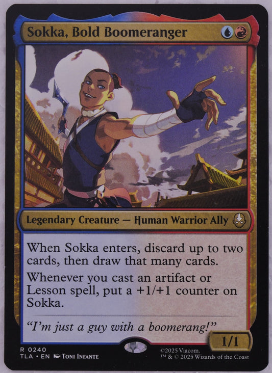 Sokka Bold Boomeranger MTG TLA 0240 regular finish card art