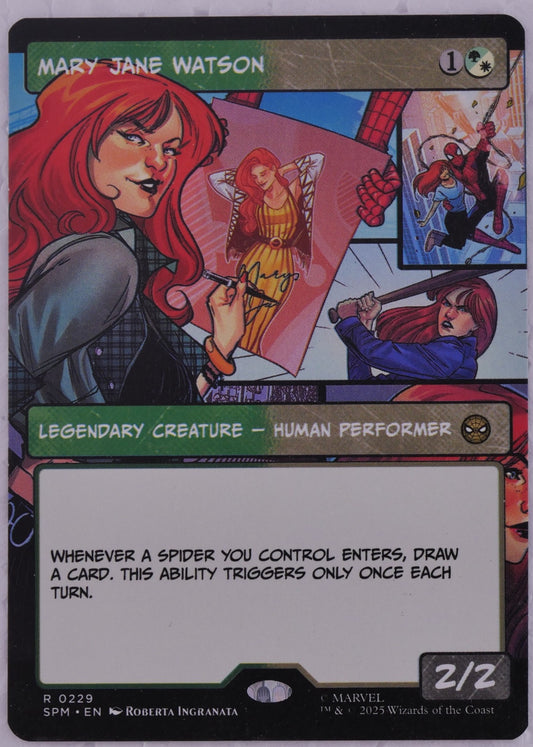 Mary Jane Watson MTG SPM 0229 showcase regular finish legendary creature card