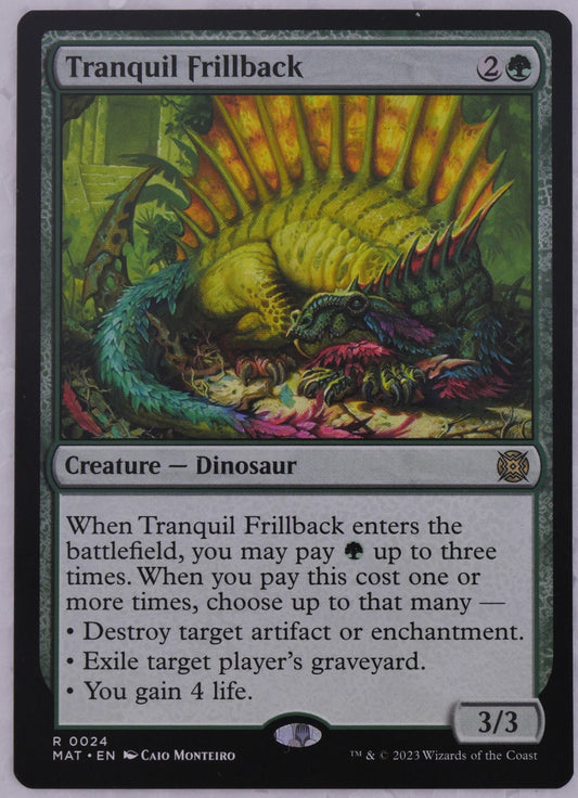 Tranquil Frillback MTG MAT 0024 regular finish Dinosaur creature card