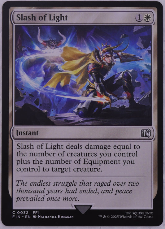 Slash of Light FIN 0032 MTG card, Final Fantasy instant removal spell, regular finish non-foil — DM Vault Co