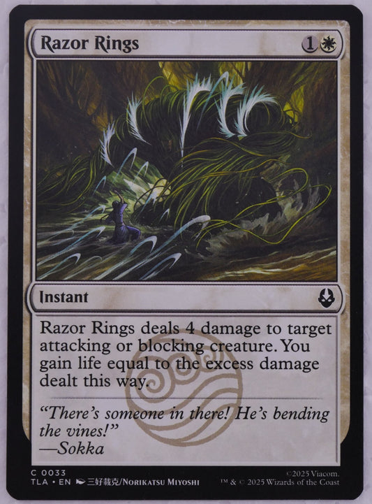 Razor Rings TLA 0033 MTG card, Avatar The Last Airbender instant removal, regular finish non-foil — DM Vault Co