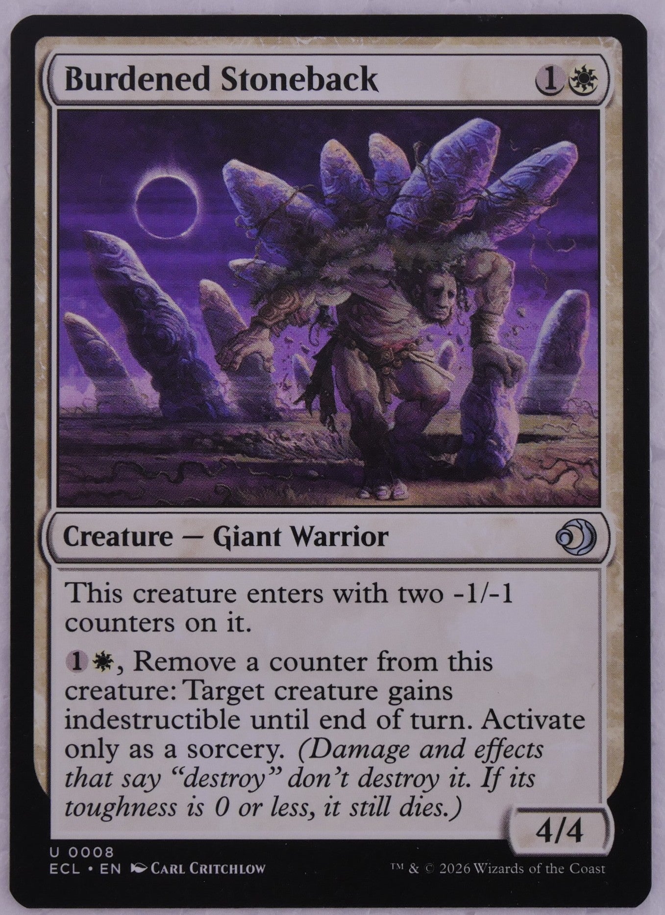 Burdened Stoneback MTG ECL 008 regular finish Giant Warrior