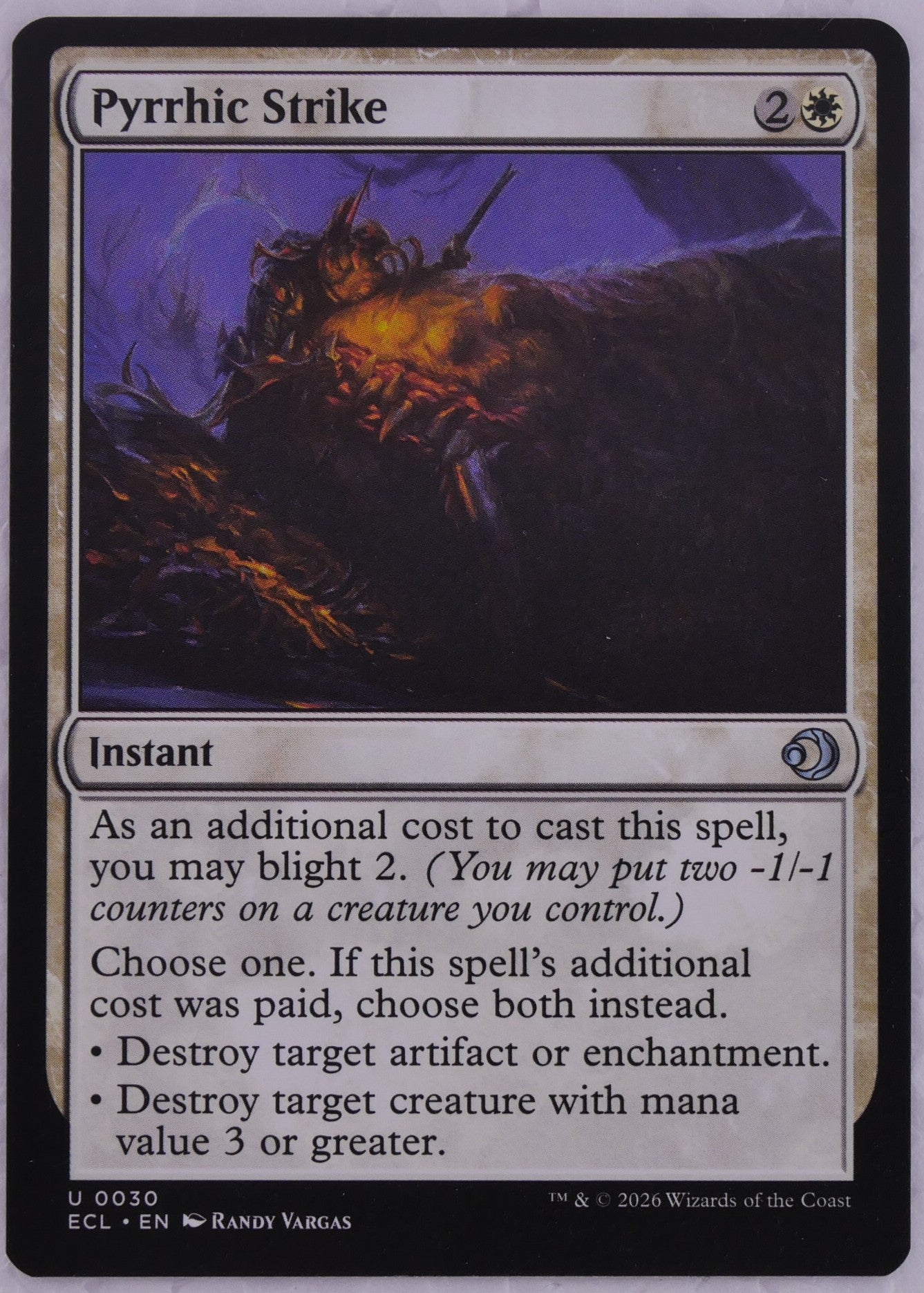 Pyrrhic Strike MTG ECL 030 regular finish instant card