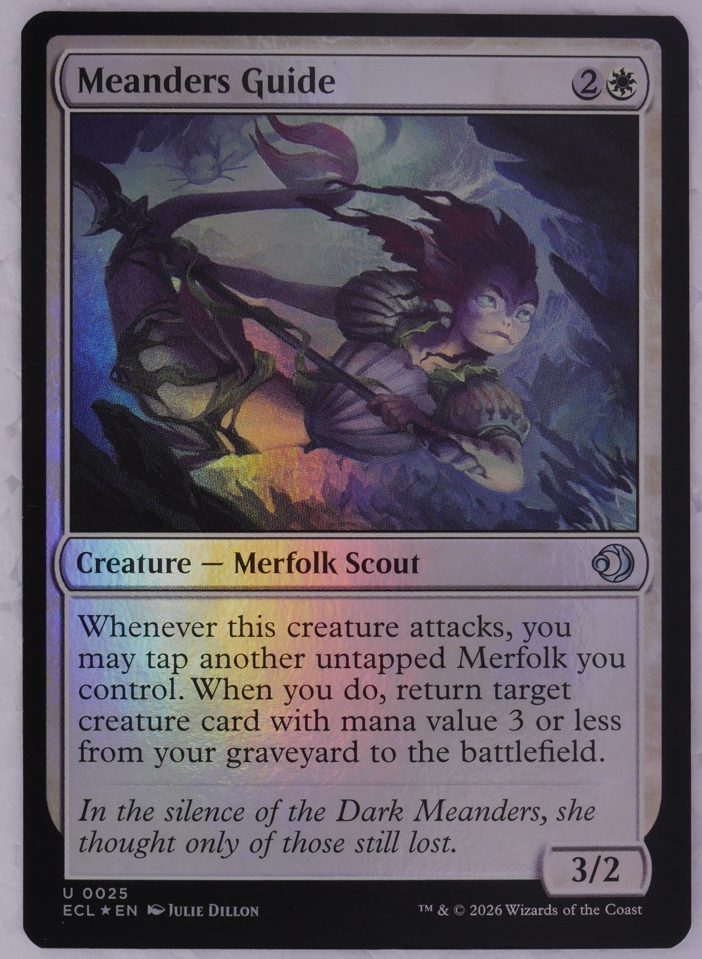 Meanders Guide MTG ECL 025 foil finish Merfolk Scout card