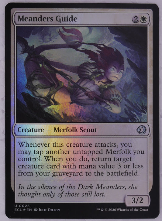 Meanders Guide MTG ECL 025 foil finish Merfolk Scout card