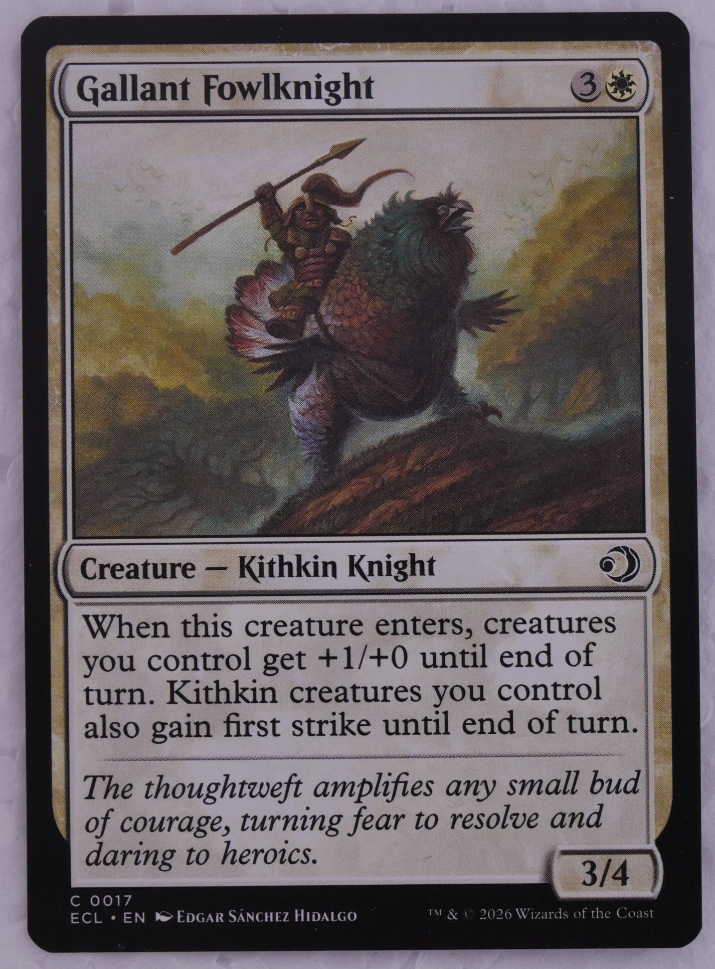Gallant Fowlknight MTG ECL 017 regular finish creature card