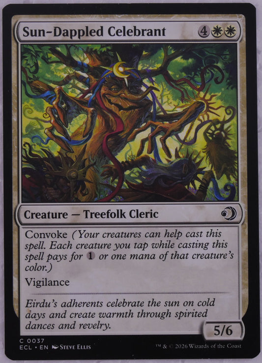 Sun-Dappled Celebrant MTG ECL 037 regular finish Treefolk Cleric card