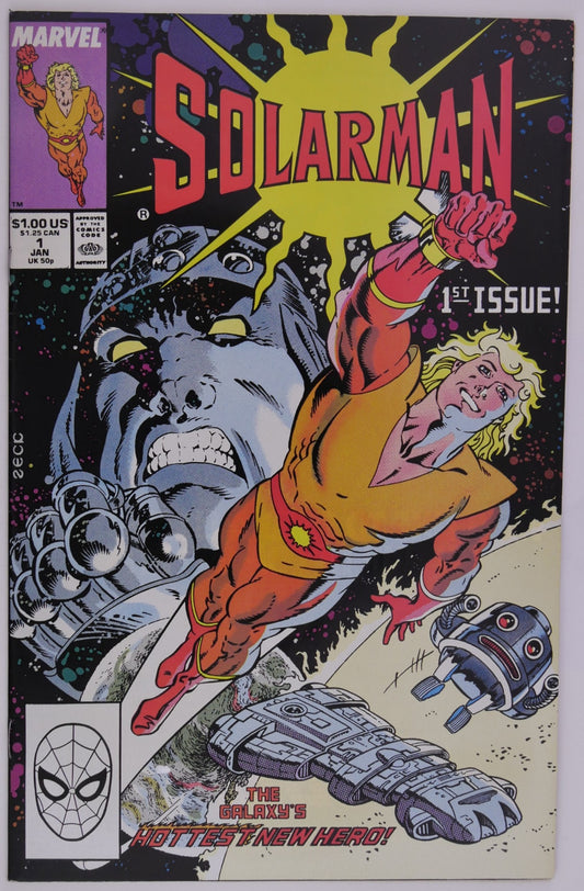 Solarman 1 Marvel 1989 comic book first appearance cover featuring cosmic hero