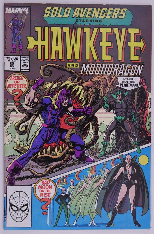 Solo Avengers Hawkeye and MoonDragon #20 Marvel 1989
