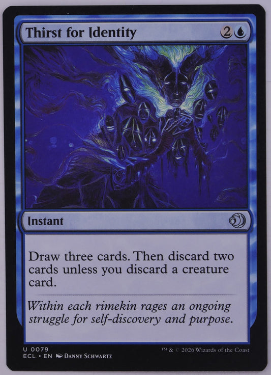 Thirst for Identity ECL 0079 Magic the Gathering blue instant card.