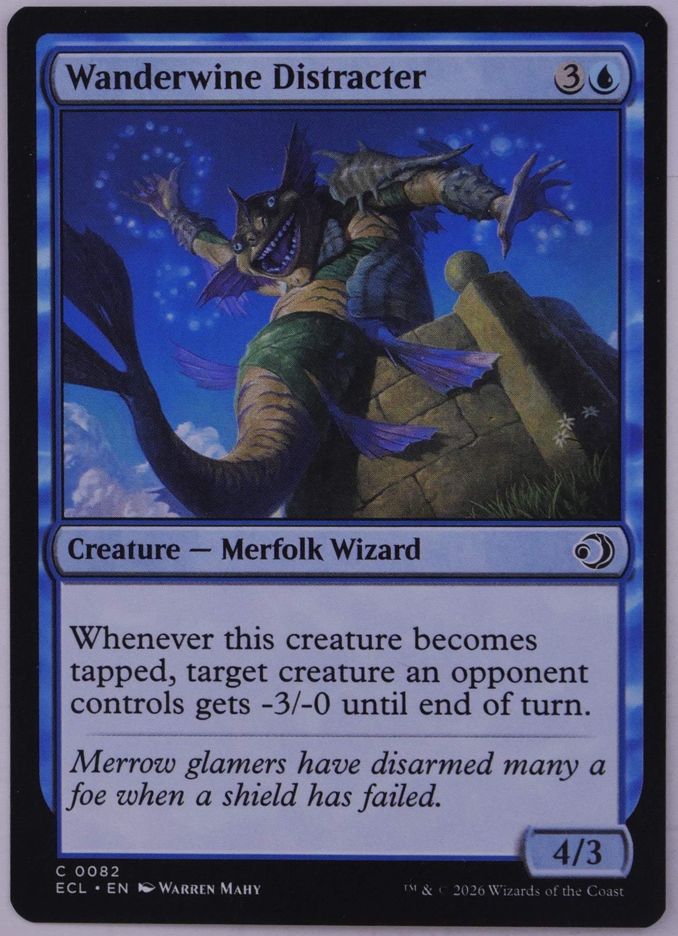 Wanderwine Distracter ECL 0082 Magic the Gathering blue Merfolk Wizard creature card.
