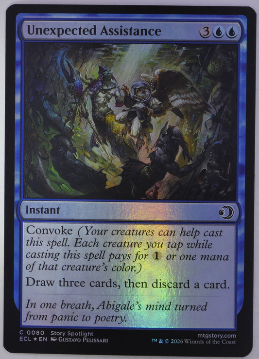 Unexpected Assistance ECL 0080 Foil Magic the Gathering blue instant card with Convoke.