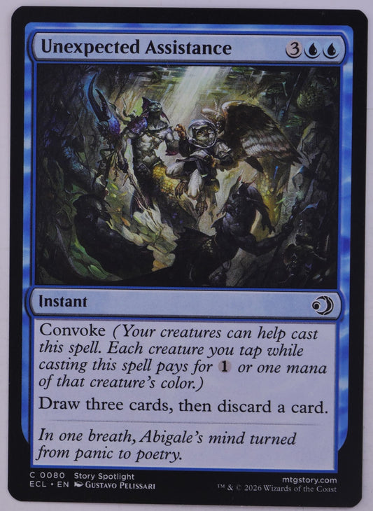 Unexpected Assistance ECL 0080 Magic the Gathering blue instant card with Convoke.
