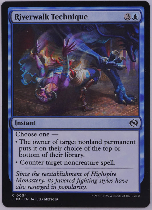 Riverwalk Technique MTG card TDM 054 blue instant counterspell or bounce effect artwork by Iulia Metzger | DM Vault Co