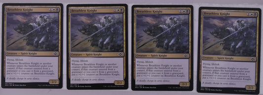 Breathless Knight x4 MH2 187 Magic the Gathering Spirit Knight creature playset.