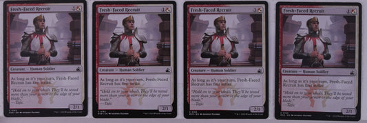 Fresh-Faced Recruit x4 RVR 182 Magic the Gathering Human Soldier creature playset.
