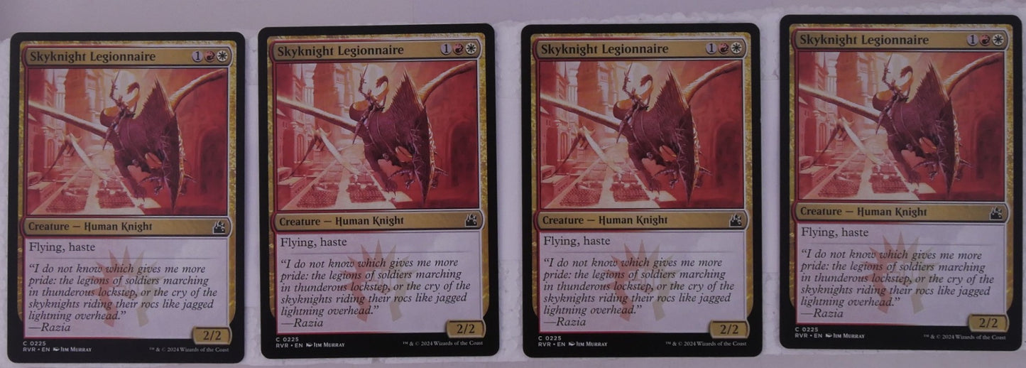 Skyknight Legionnaire x4 RVR 225 Magic the Gathering Human Knight creature playset.