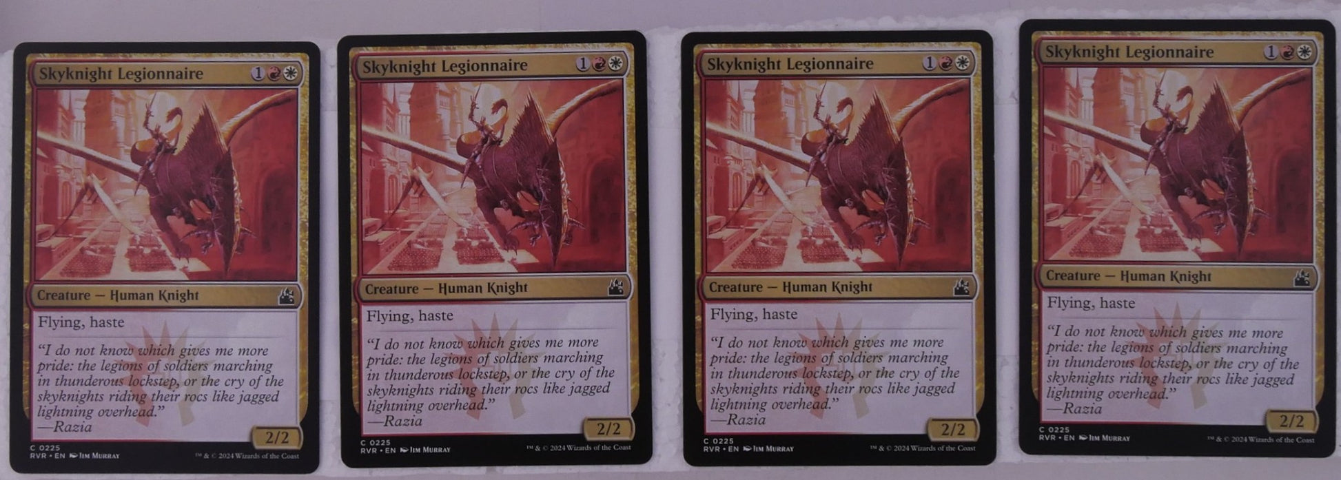 Skyknight Legionnaire x4 RVR 225 Magic the Gathering Human Knight creature playset.