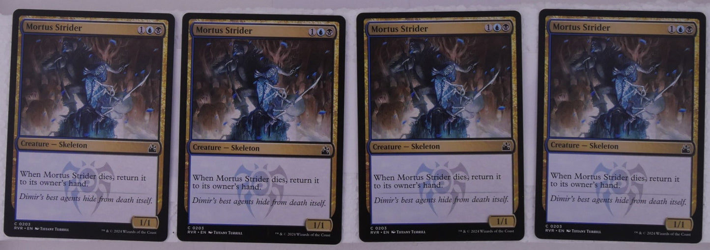 Mortus Strider x4 RVR 203 Magic the Gathering Skeleton creature playset.