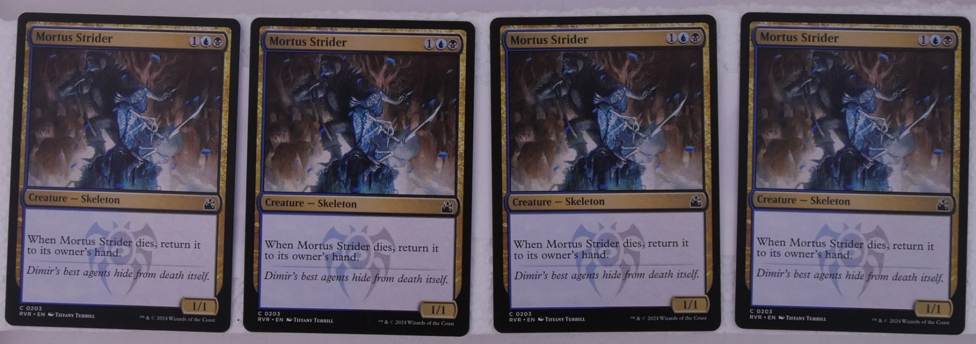 Mortus Strider x4 RVR 203 Magic the Gathering Skeleton creature playset.