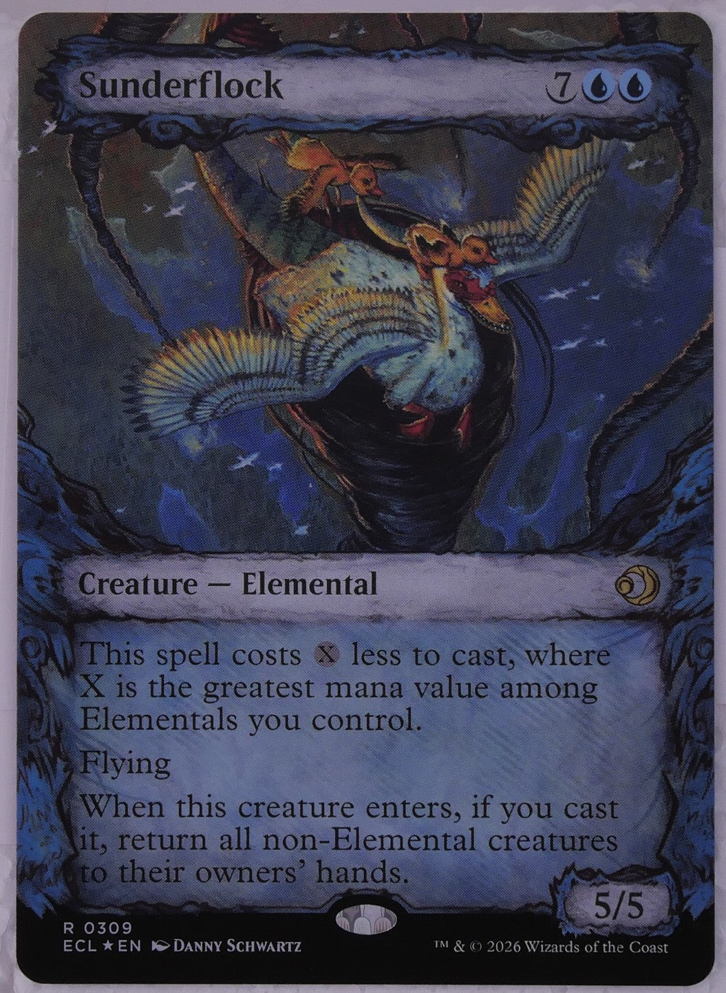 Sunderflock MTG foil elemental creature board bounce flying card