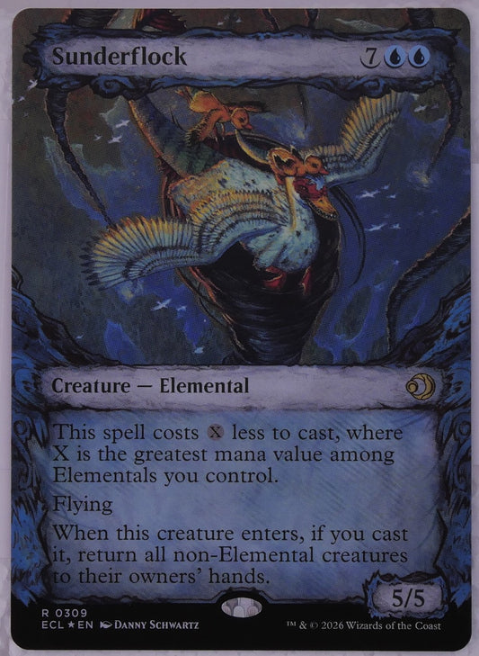 Sunderflock MTG foil elemental creature board bounce flying card