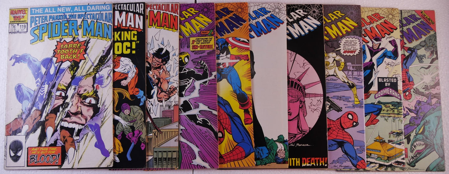 Spectacular Spider-Man Comic Lot #119 125 129 135 138 139 140 143 144 147