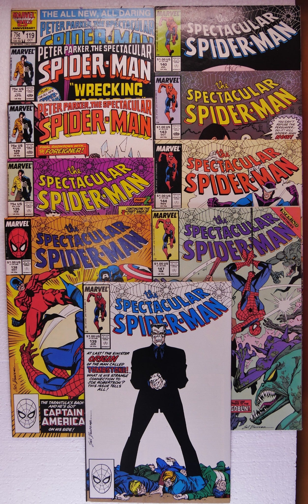 Spectacular Spider-Man Comic Lot #119 125 129 135 138 139 140 143 144 147