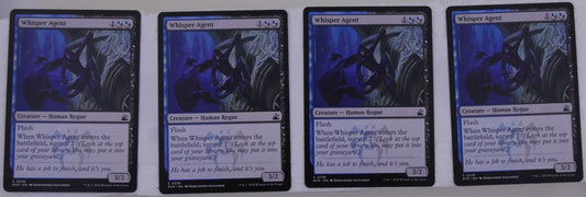 Whisper Agent x4 regular finish from Ravnica Remastered RVR 0238 MTG card lot by DM Vault Co