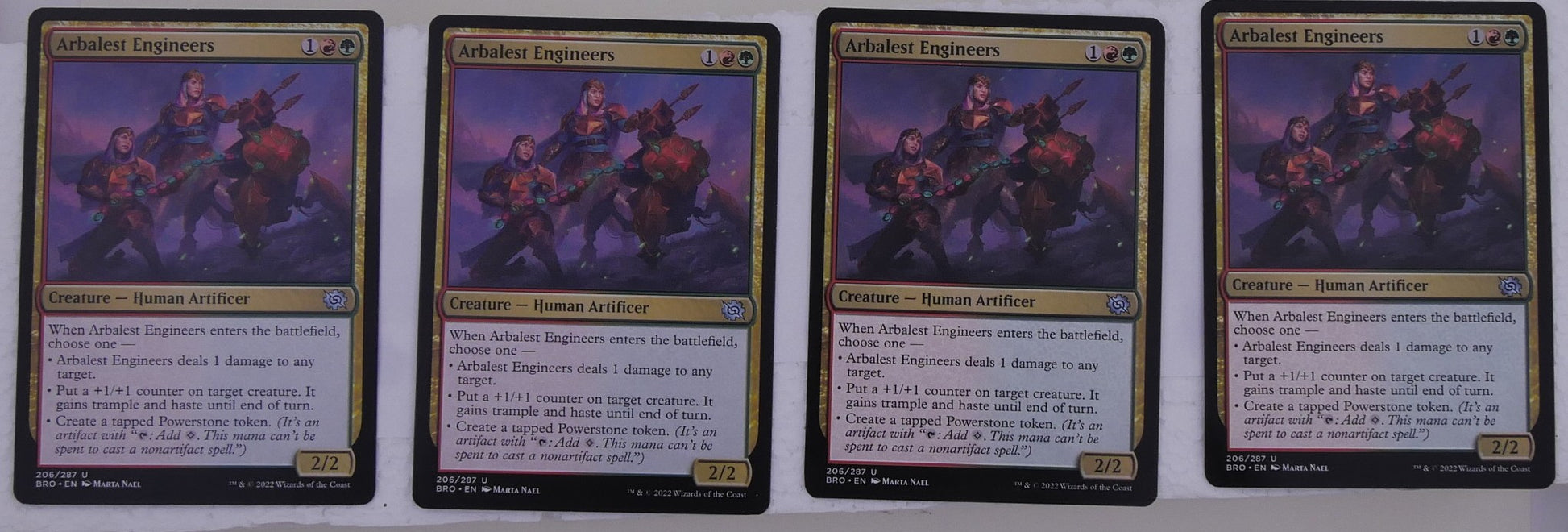 Arbalest Engineers x4 regular finish from The Brothers War BRO 206 MTG card lot by DM Vault Co