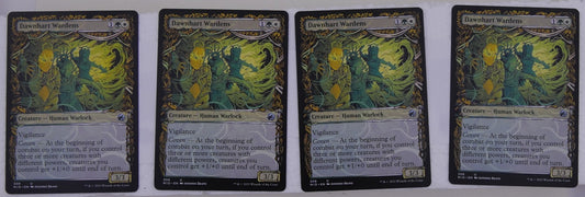 Dawnhart Wardens x4 showcase regular finish from Innistrad Midnight Hunt MID 308 MTG card lot by DM Vault Co