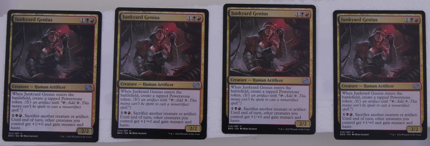 Junkyard Genius x4 regular finish from The Brothers' War BRO 214 MTG card lot by DM Vault Co